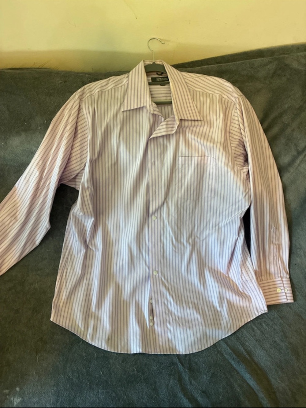 Kenneth Cole Men's Striped Dress Shirt - Pink & White